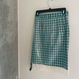 Plaid skirt with CLEAR overlay